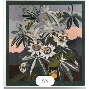 The Metropolitan Museum of Art Silk Scarf 31" Blue Floral Good Passion Flower
